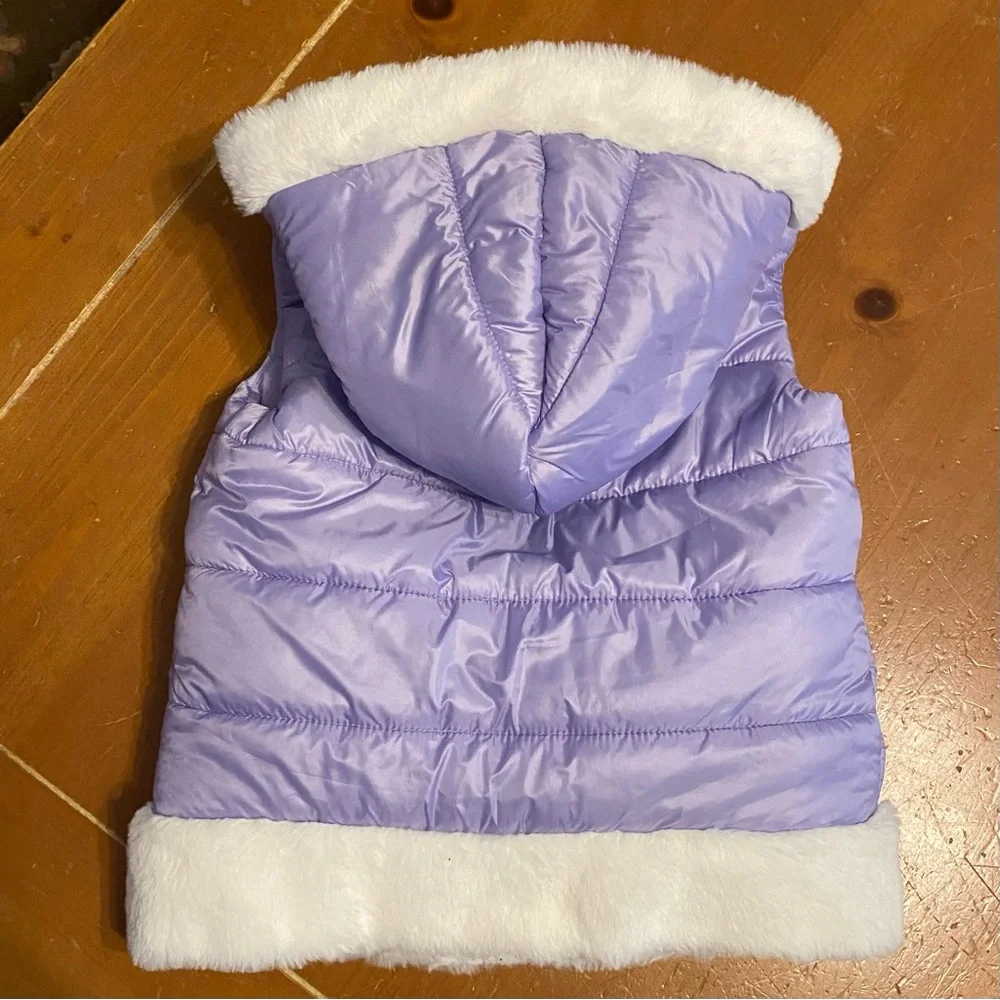 ISAAC MIZRAHI Fur Trimmed Hooded Puffer Vest Child XS (4)